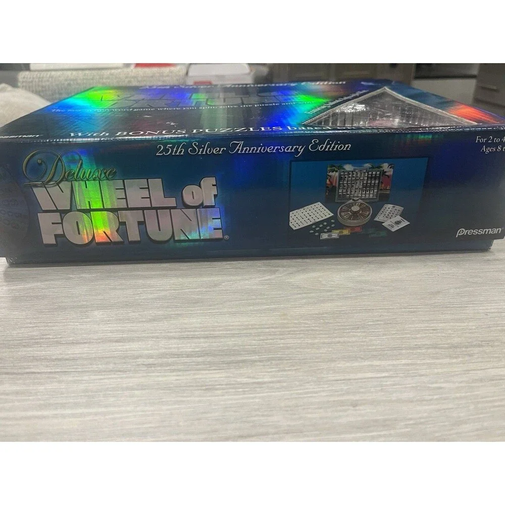 DELUXE WHEEL OF FORTUNE 25th Silver Anniversary Edition, Pressman  Bonus Puzzles